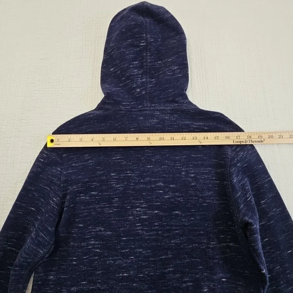 Banana Republic Waffle Hoodie Men's M Navy Blue Long Sleeve Drawstring‎ EUC LN